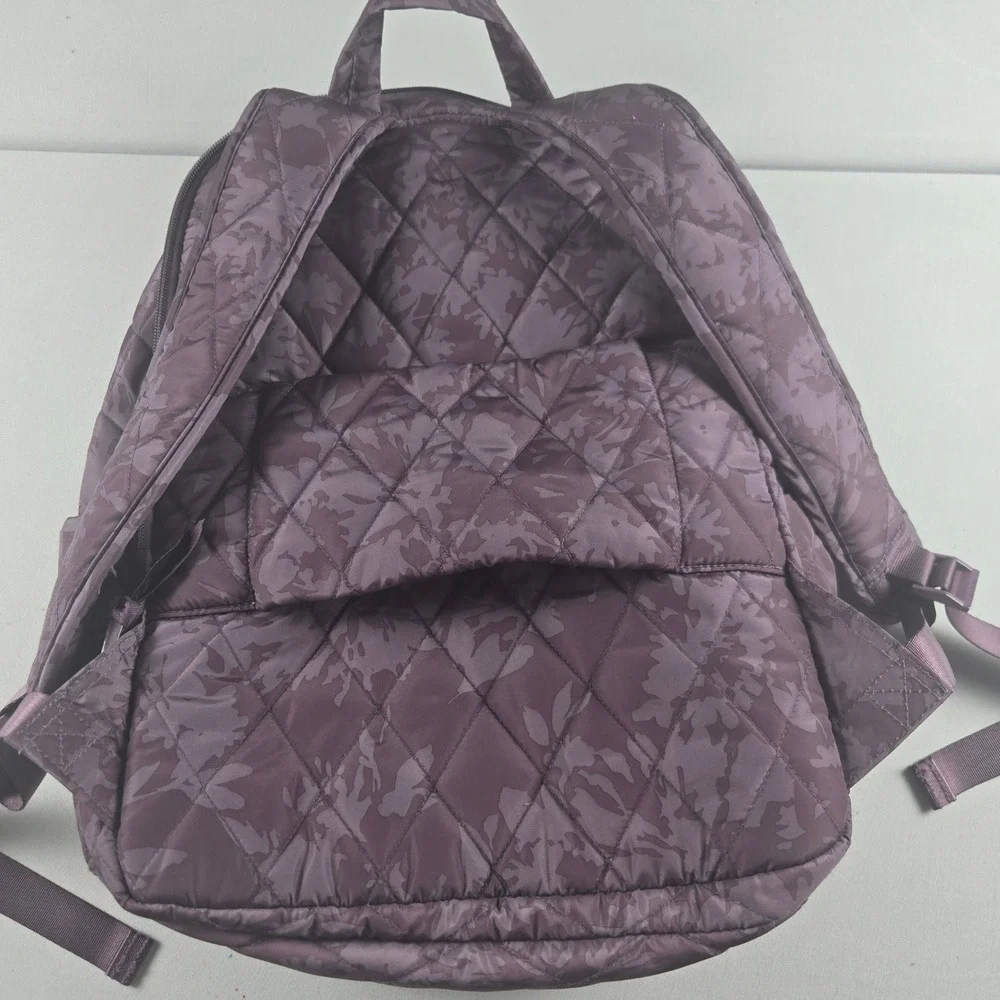 Vera Bradley Chrysanthemums Purple Flower Quilted Backpack School Travel Bag